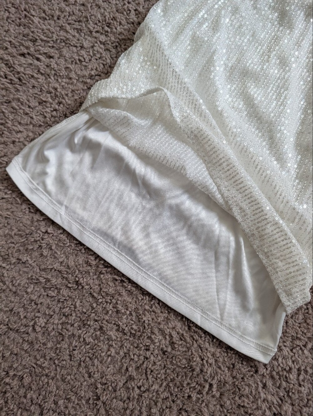 Lulu's Womens White Shine and Sparkle Sequin Sleeveless Mini Dress Size Small - Picture 10 of 15